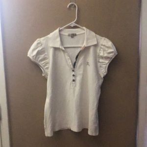 Womens white, cap sleeve , Burberry shirt